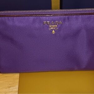Prada Violet Pouch with Gold Accents